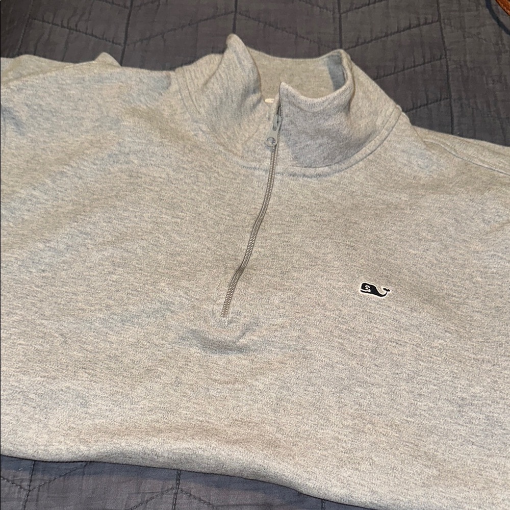 Vineyard Vines Men's Light Gray Zip-Up Sweater